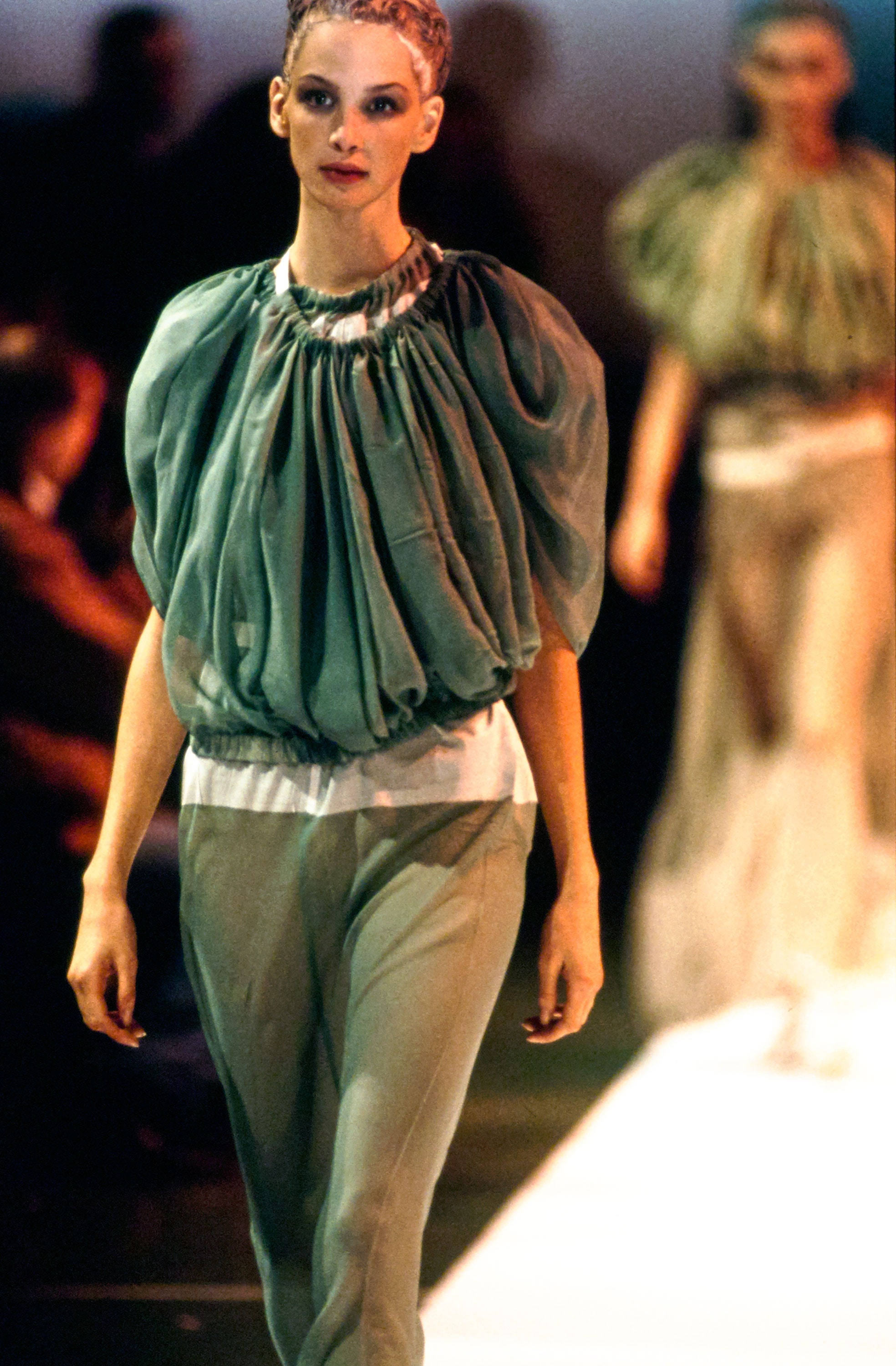 Comme Des Garçons, green, loose top, 2K Phone Wallpaper