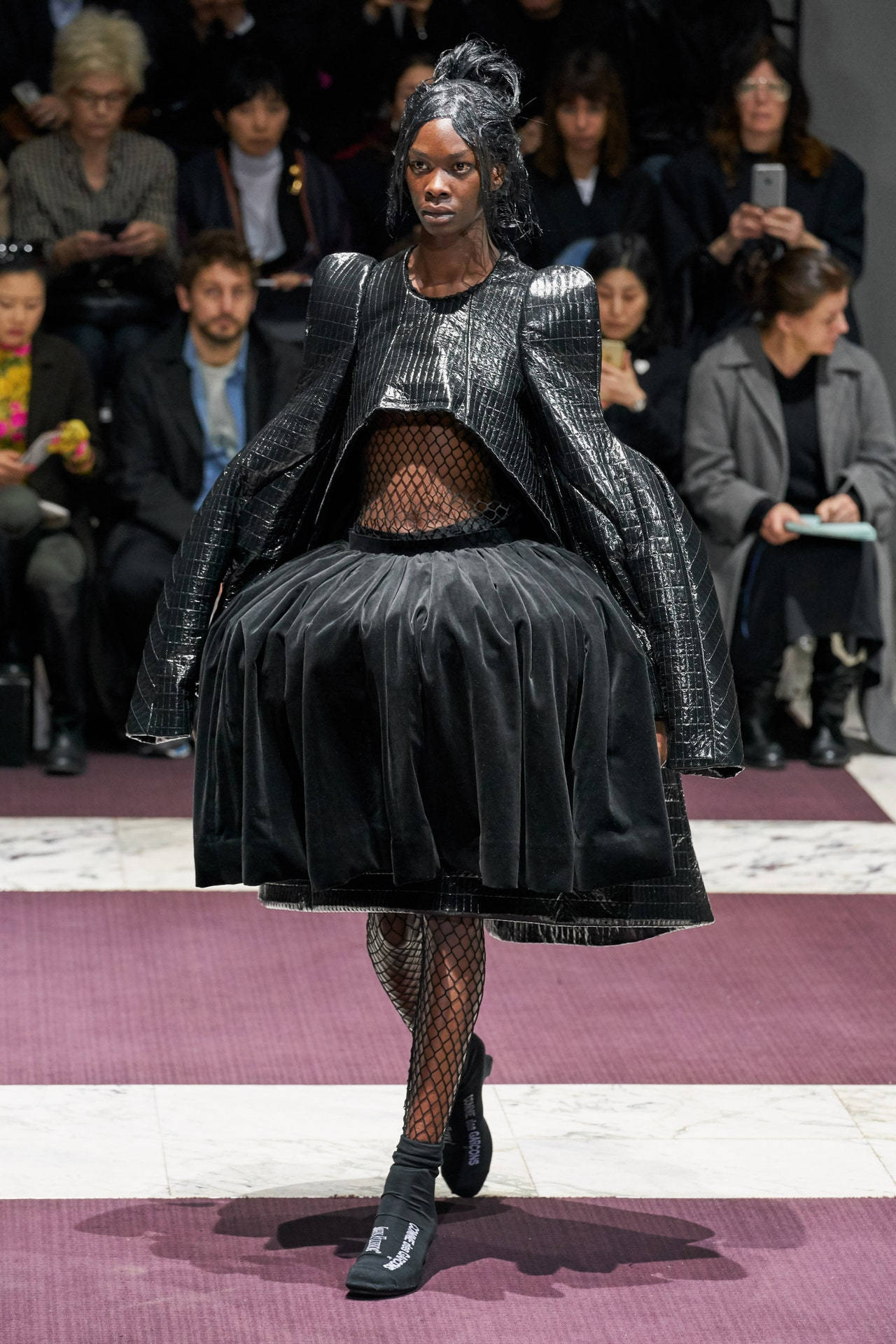 Comme Des Garçons, short black ball gown, puffy sleeves, Full HD Phone Wallpaper
