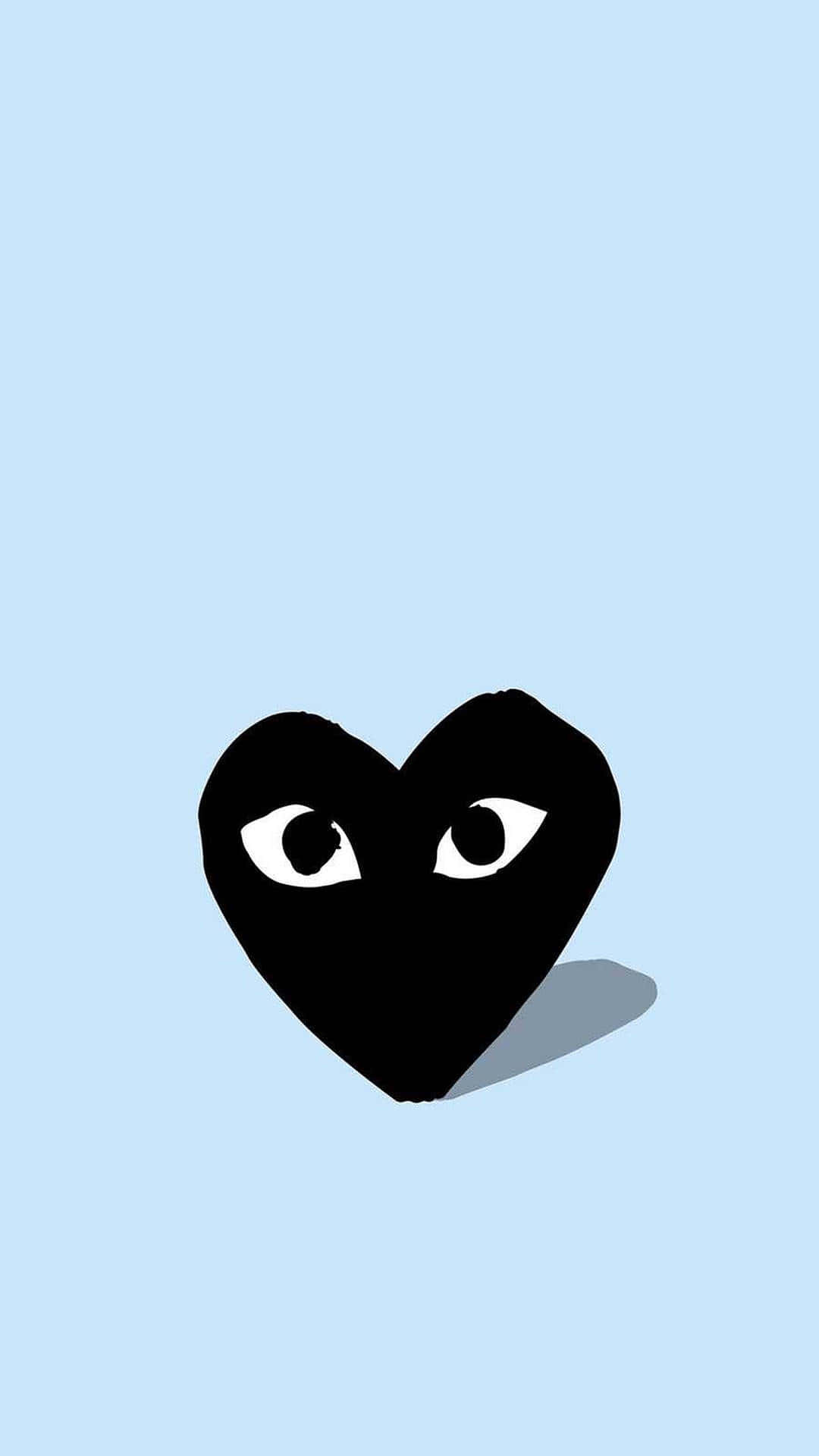 Comme Des Garçons, Black Heart, blue, Full HD Phone Wallpaper