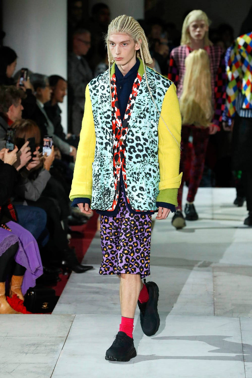 Comme Des Garçons, leopard-print vest, yellow sleeves, HD Phone Wallpaper