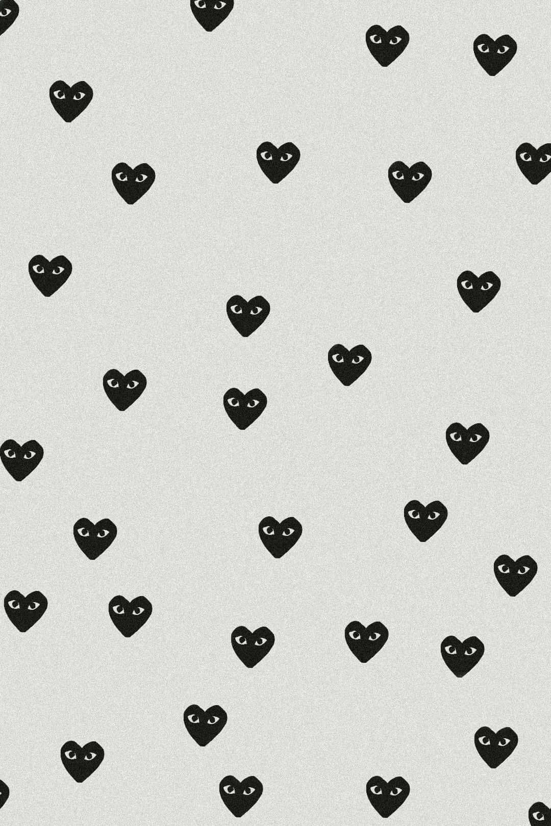 Comme Des Garçons, hearts, black, HD Phone Wallpaper