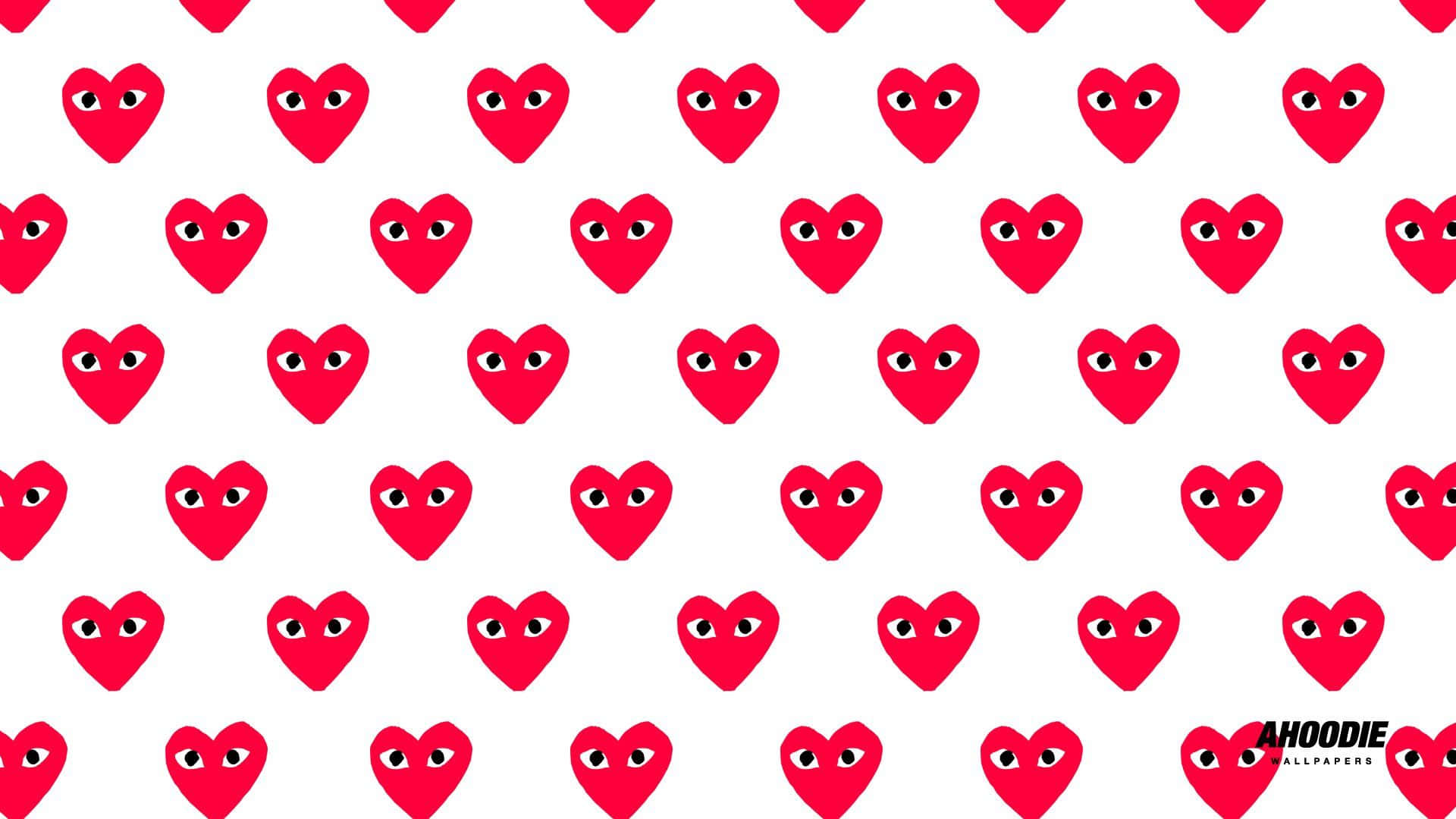 Comme Des Garçons, heart logo, bright red, Full HD Desktop Wallpaper