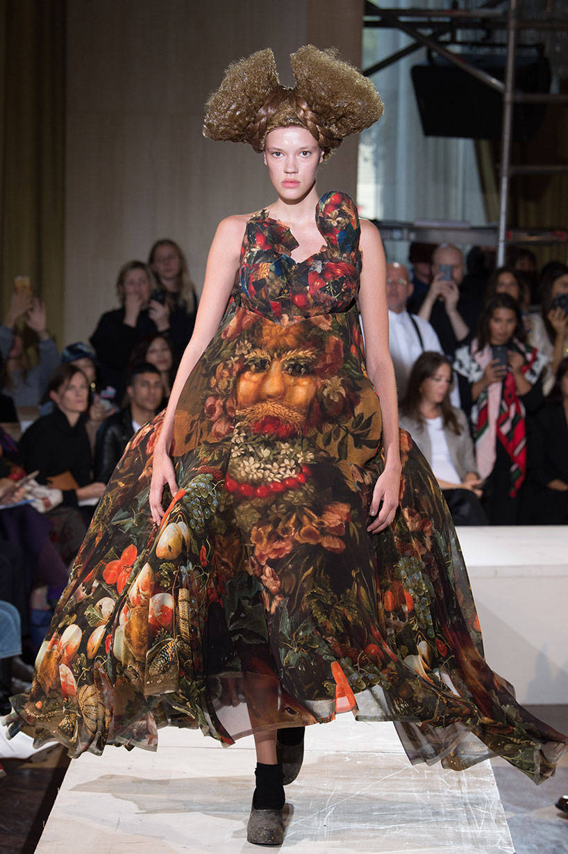 Comme Des Garçons, brown vintage dress, floral gown, SD Phone Wallpaper