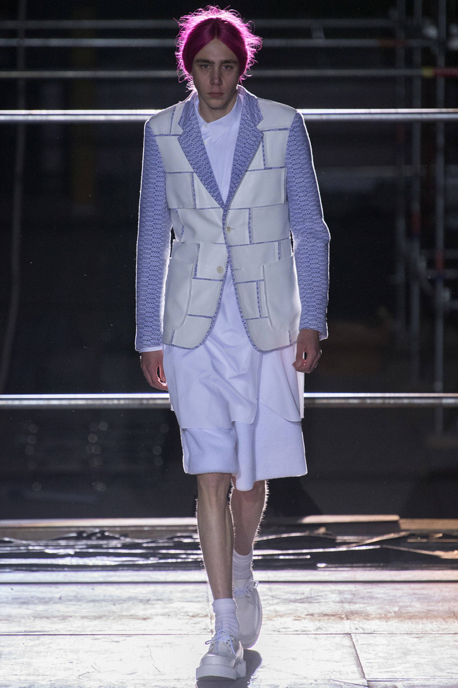 Comme Des Garçons, white structured vest, shorts, Full HD Phone Wallpaper