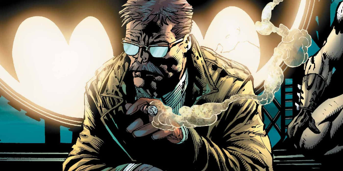 Commissioner Gordon, glasses, beard, HD Desktop Wallpaper
