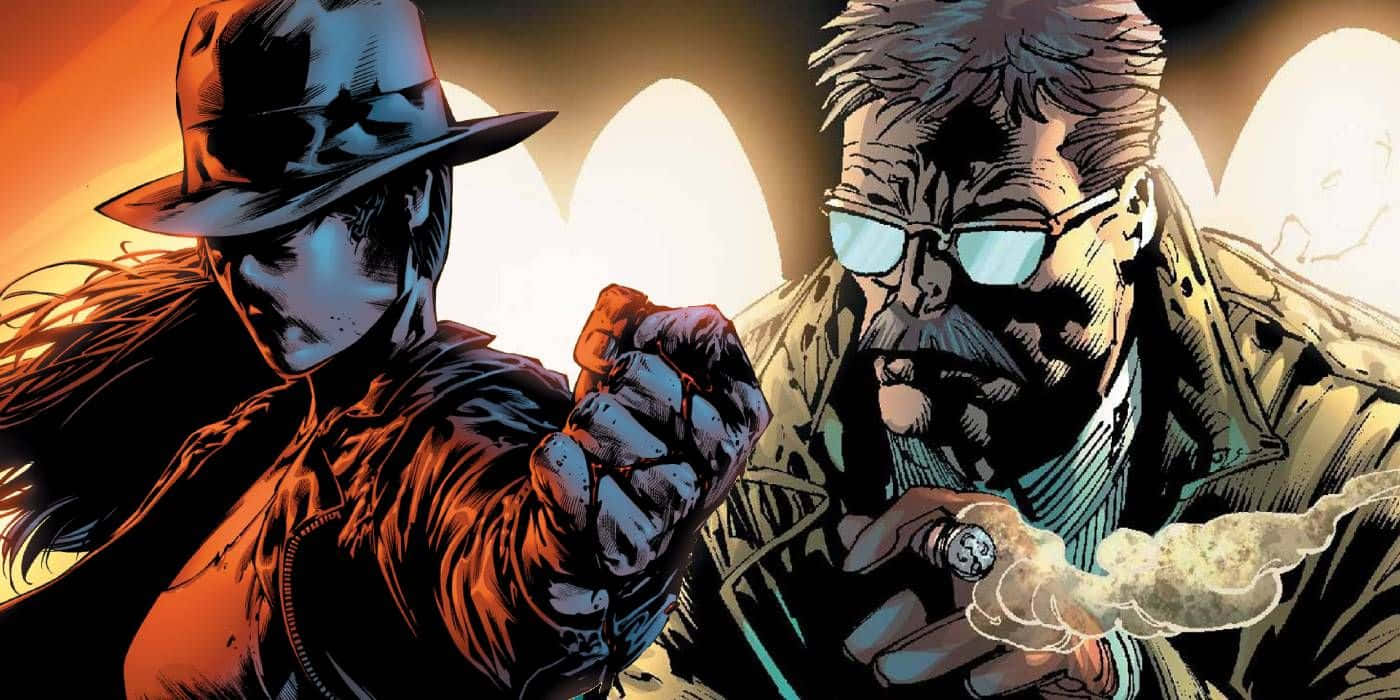 Commissioner Gordon, 1400 x 700, orange and blue lighting, HD Desktop Wallpaper