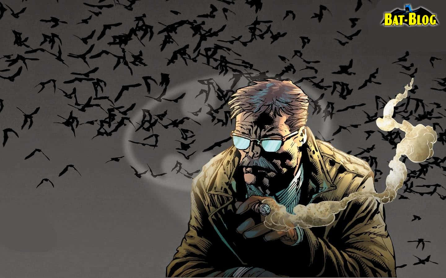 Commissioner Gordon, trench coat, glasses, HD Desktop Wallpaper