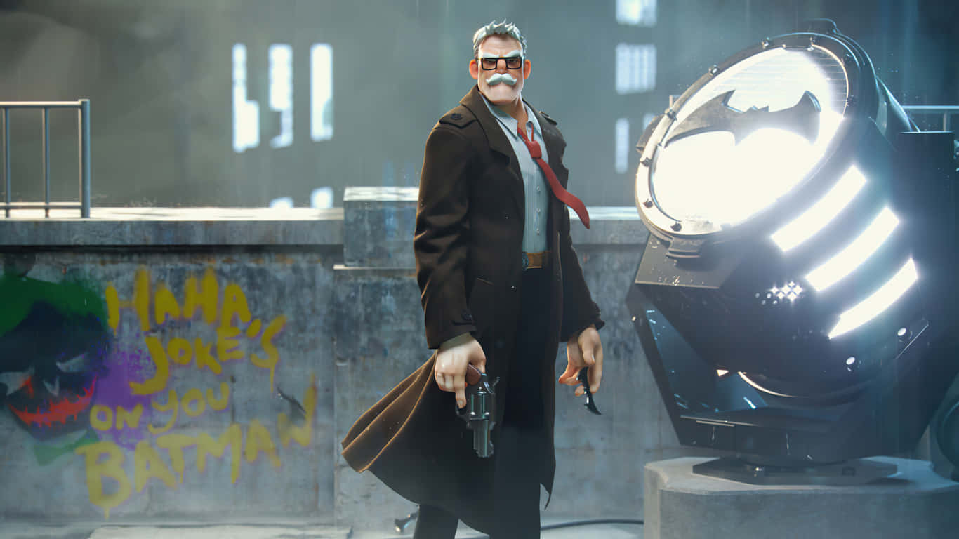 Commissioner Gordon, trench coat, gun, HD Desktop Wallpaper