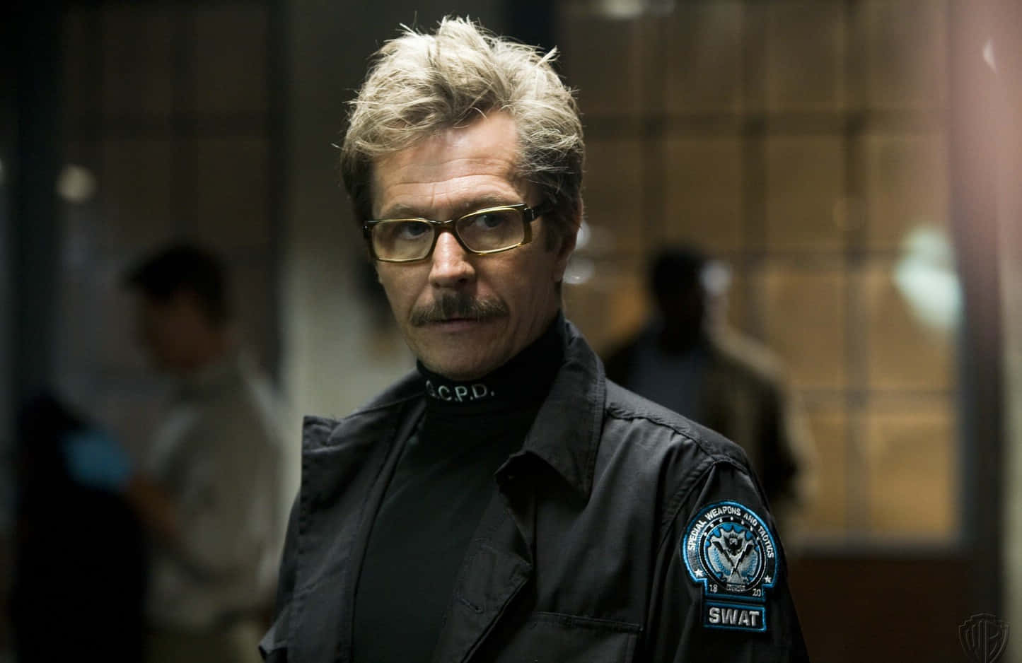 Commissioner Gordon, glasses, mustache, HD Desktop Wallpaper