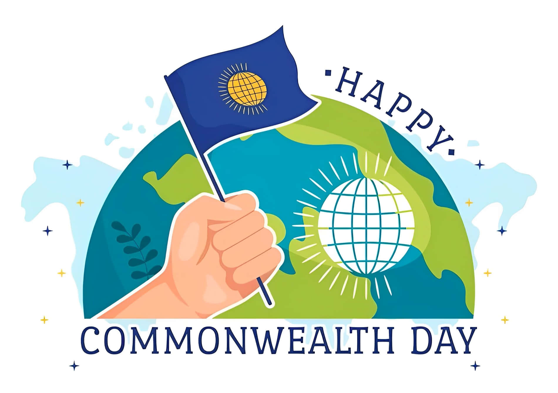 Commonwealth Day, Commonwealth flag, stylized globe, HD Desktop Wallpaper