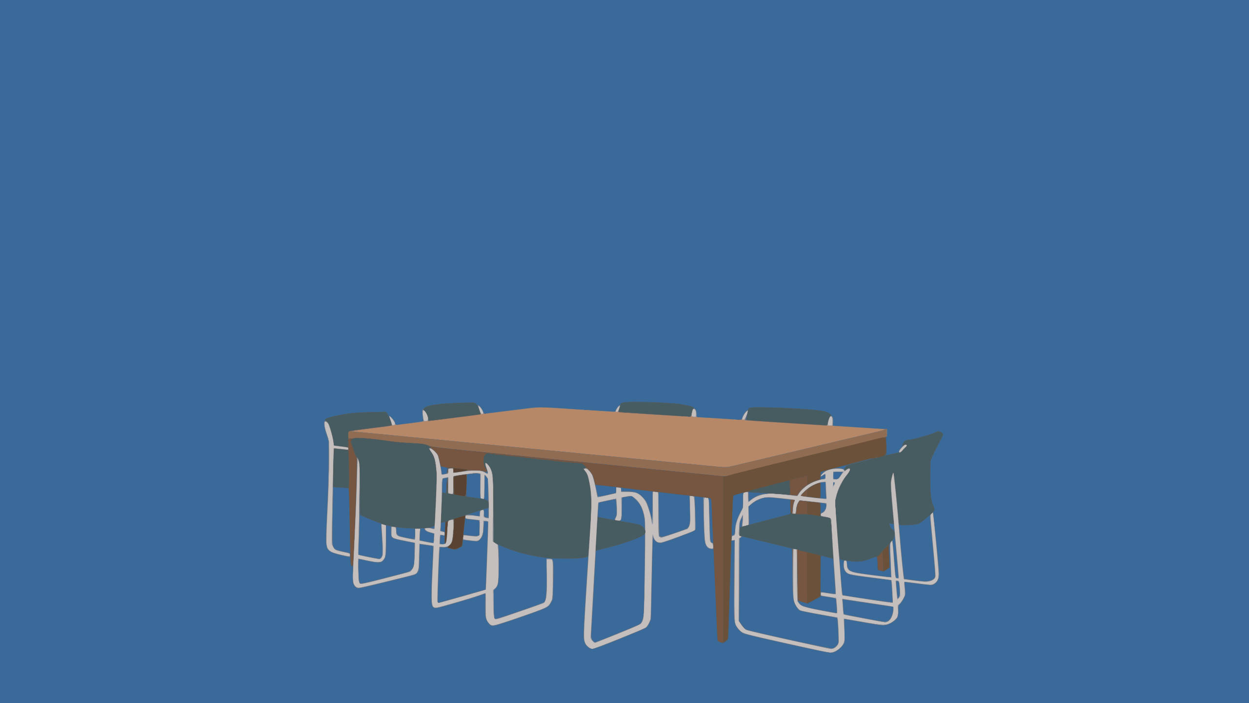 Community, Study Room Table, six chairs, 2K Desktop Wallpaper