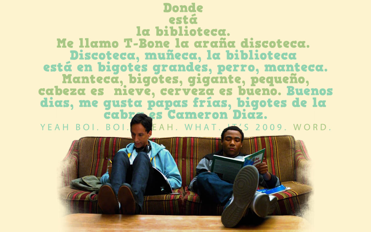 Community, Spanish rap, striped couch, HD Desktop Wallpaper