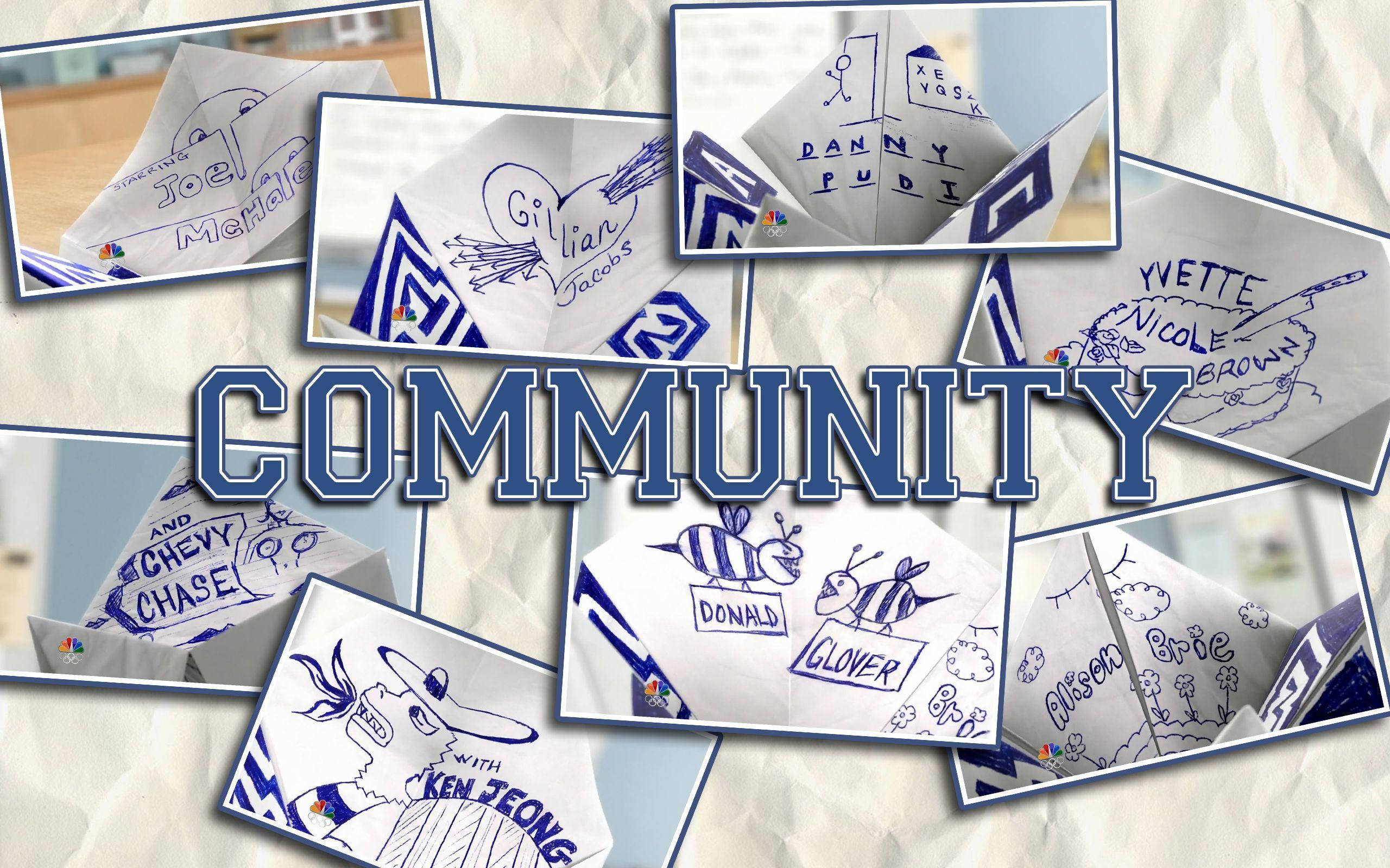 Community, blue, bold, 2K Desktop Wallpaper