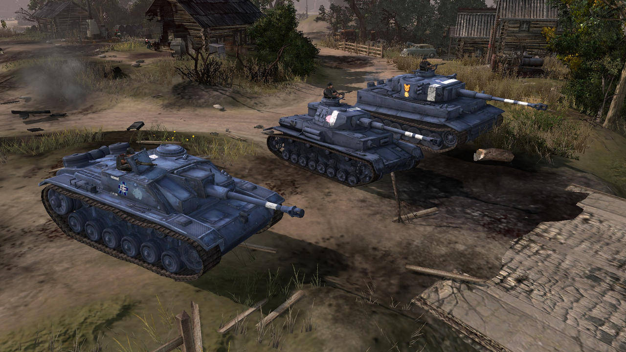 Company Of Heroes 2, blue tanks, rural battlefield, HD Desktop Wallpaper