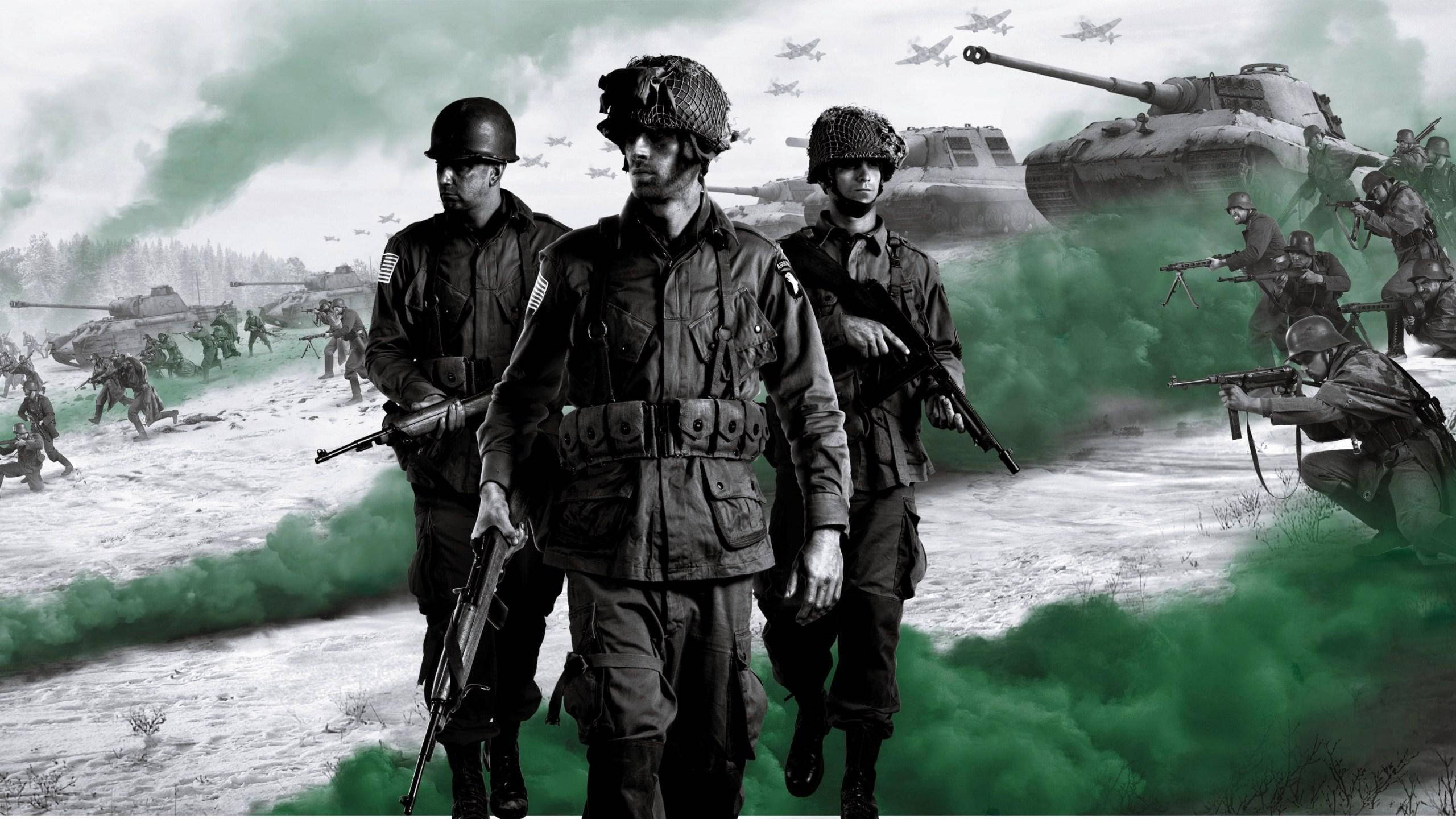 Company Of Heroes 2, green smoke, battlefield, 2K Desktop Wallpaper