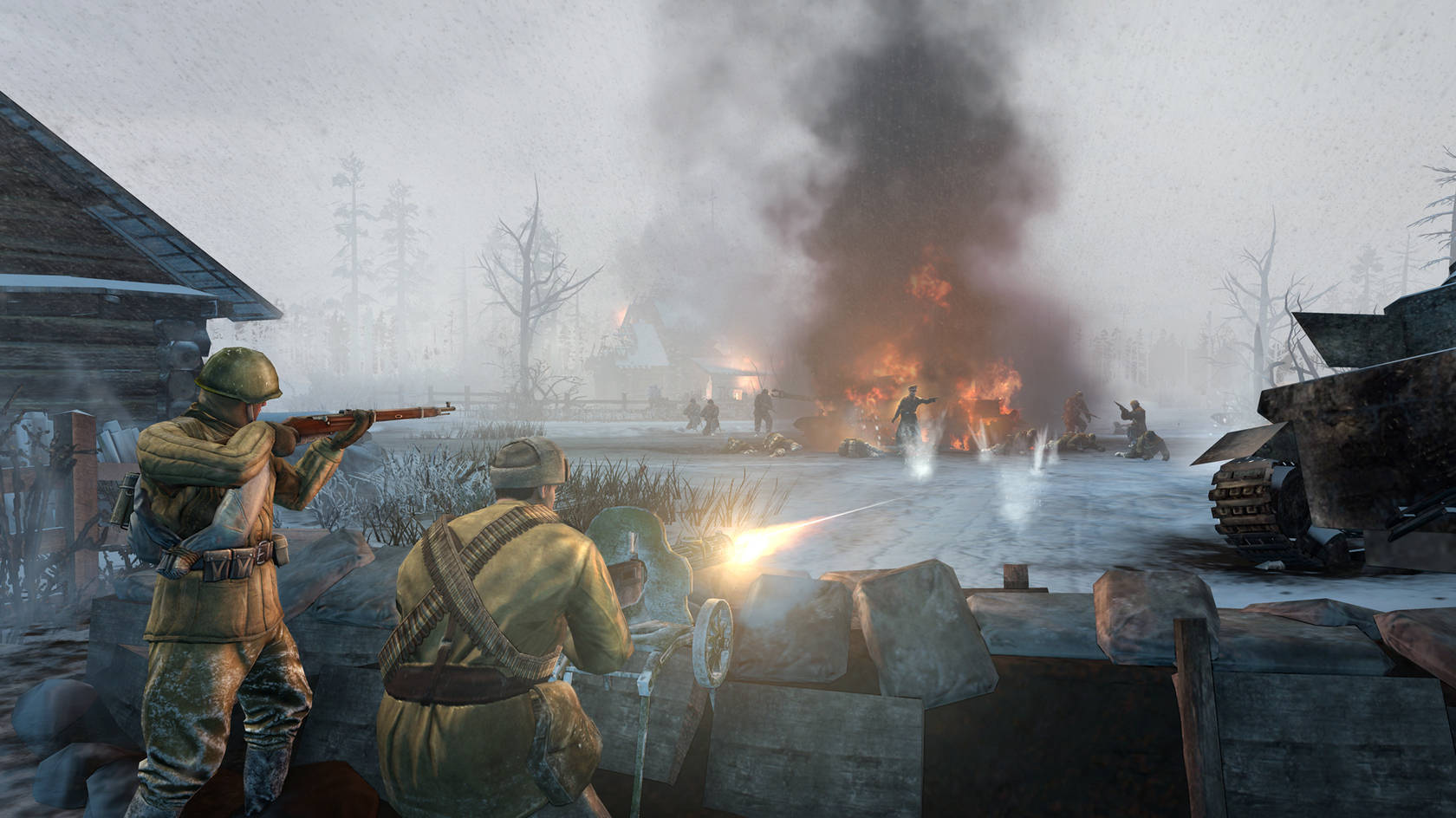 Company Of Heroes 2, machine guns, soldiers, HD Desktop Wallpaper