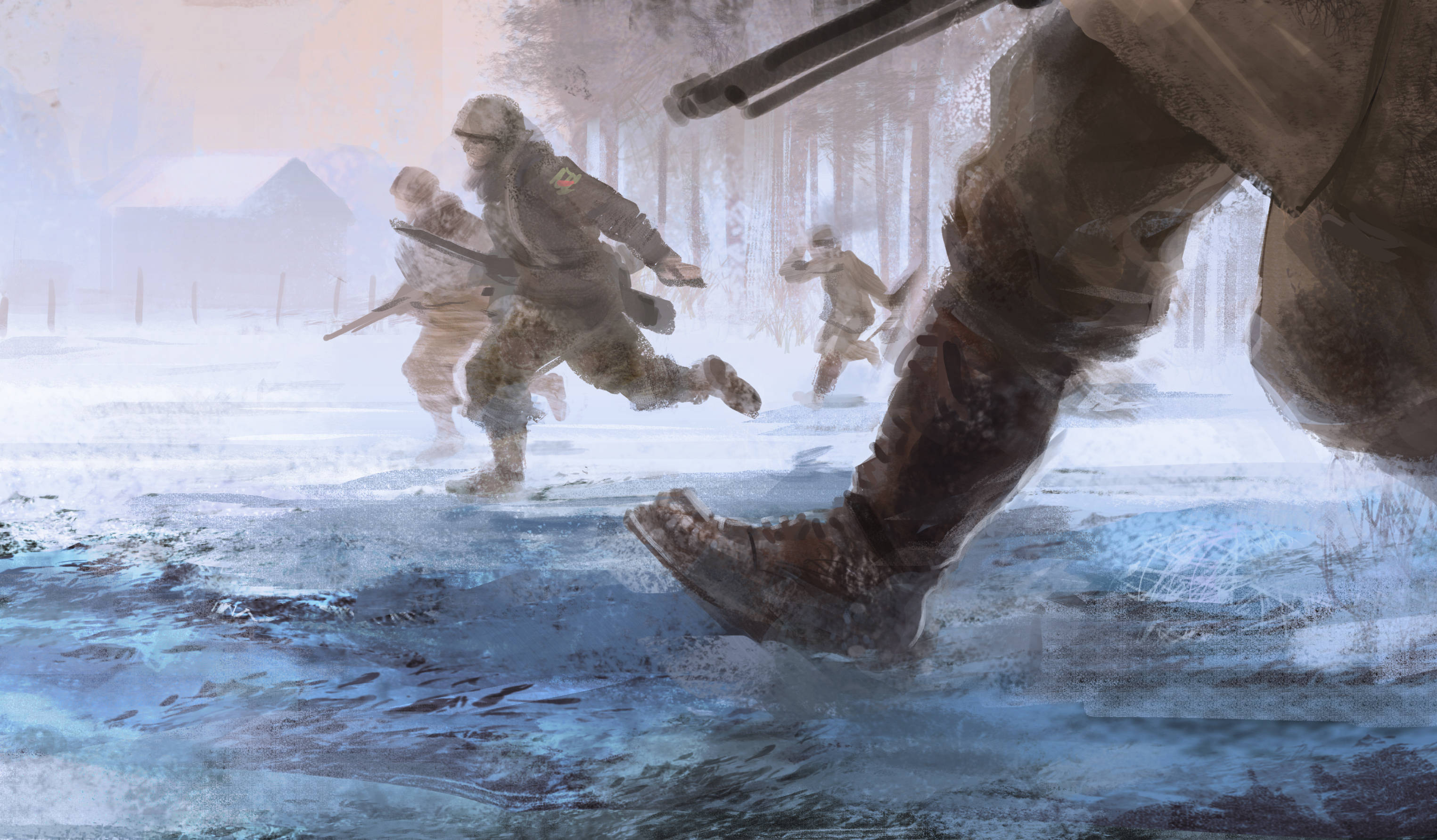 Company Of Heroes 2, winter gear, snowy field, 2K Desktop Wallpaper