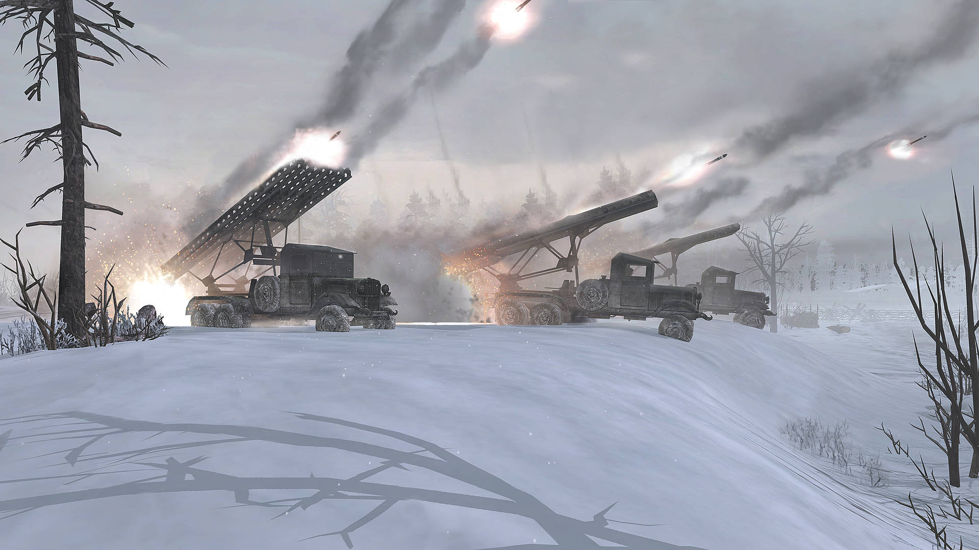 Company Of Heroes 2, rockets, snow, Full HD Desktop Wallpaper