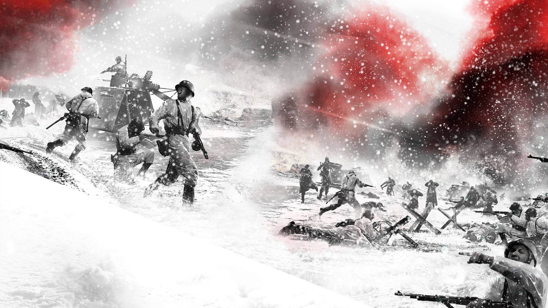 Company Of Heroes 2, snow battle, soldiers, Full HD Desktop Wallpaper