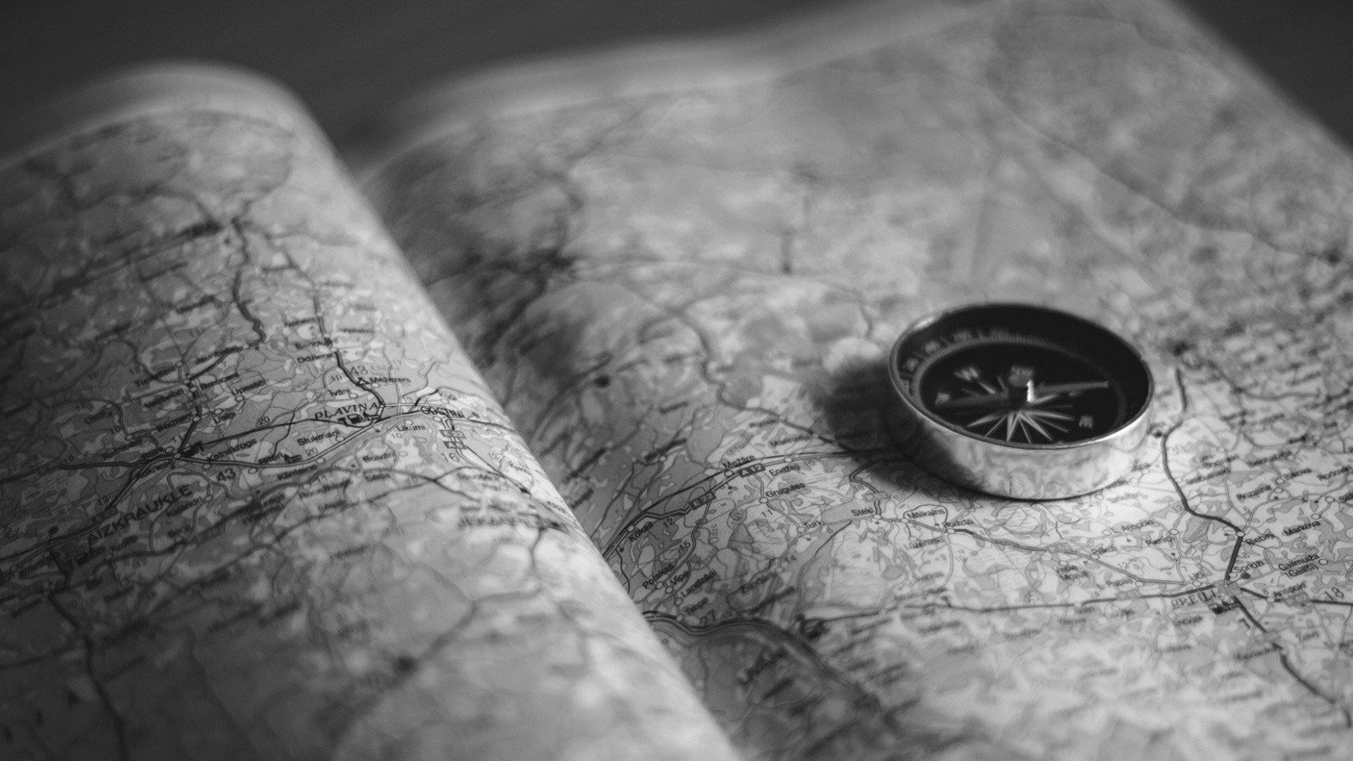 compass, world atlas, paper map, Full HD Desktop Wallpaper