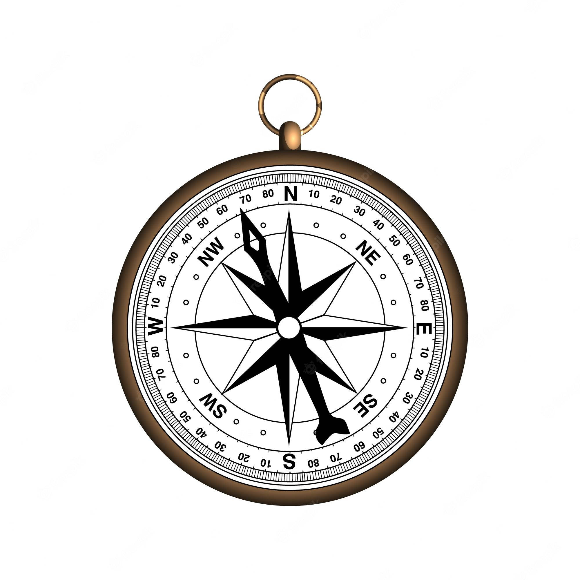 bare bronze directional compass, brass compass, black directional needle, Full HD Desktop Wallpaper