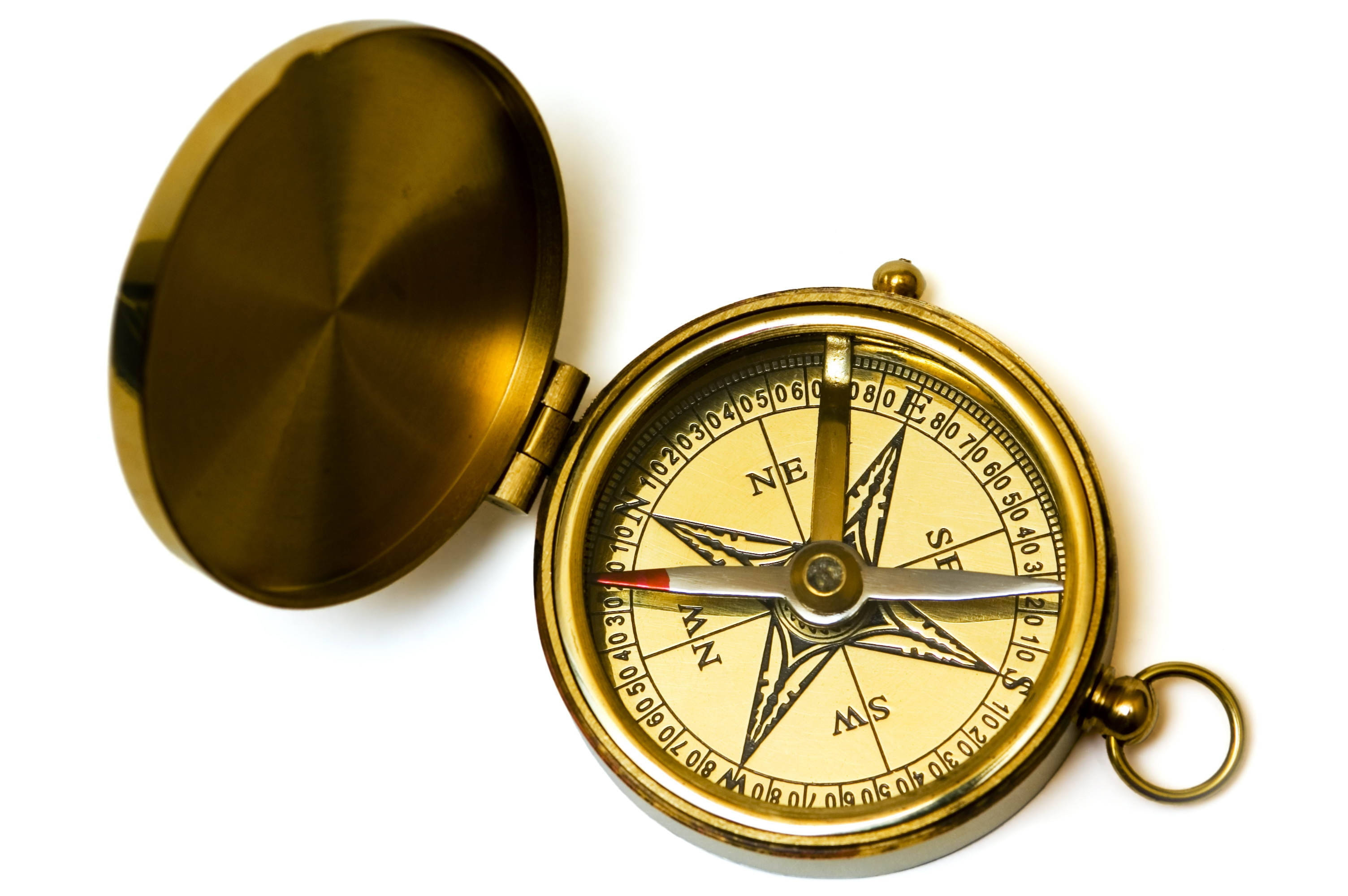 golden nautical compass, vintage brass compass, detailed dial, 2K Desktop Wallpaper