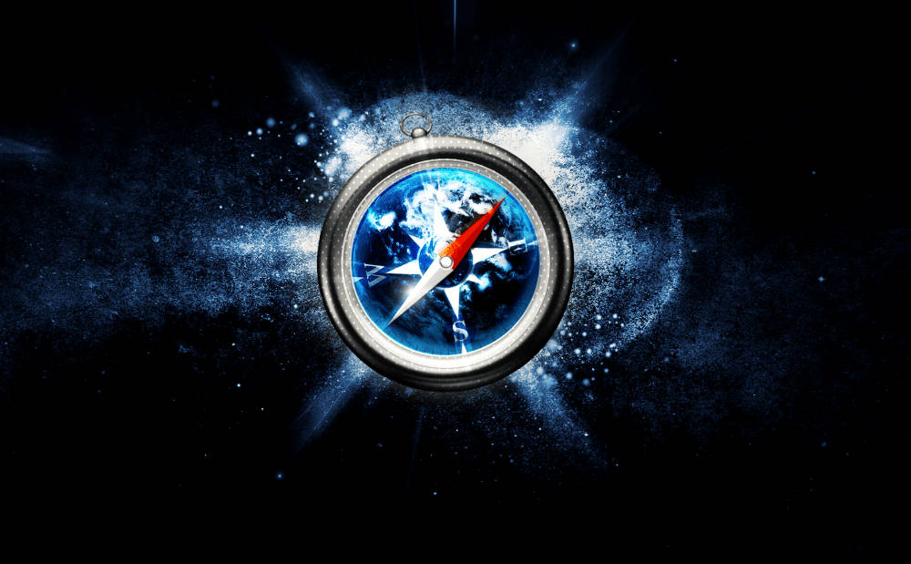 Safari Browser, compass, red needle, SD Desktop Wallpaper