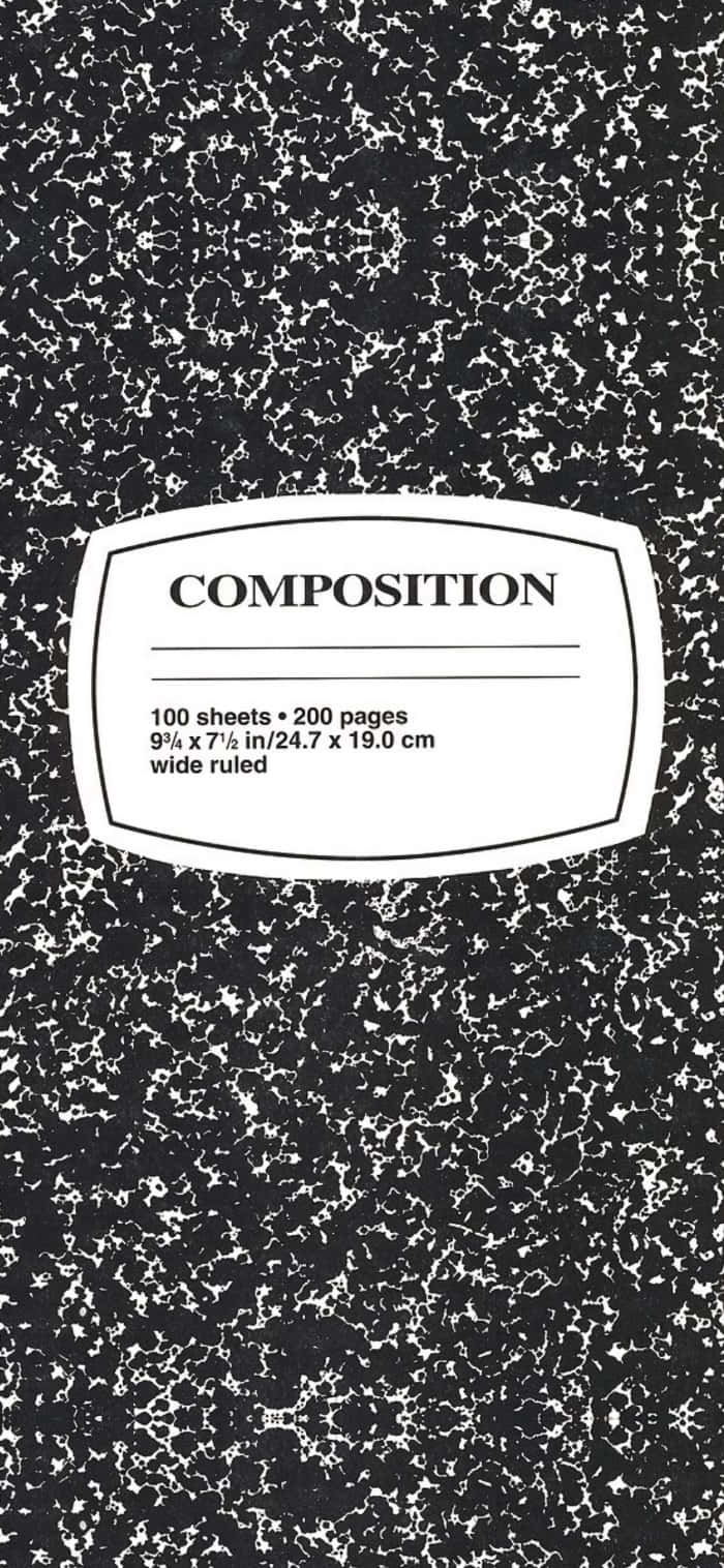 Classic Black White Composition Notebook, black and white speckled, white label, HD Phone Wallpaper