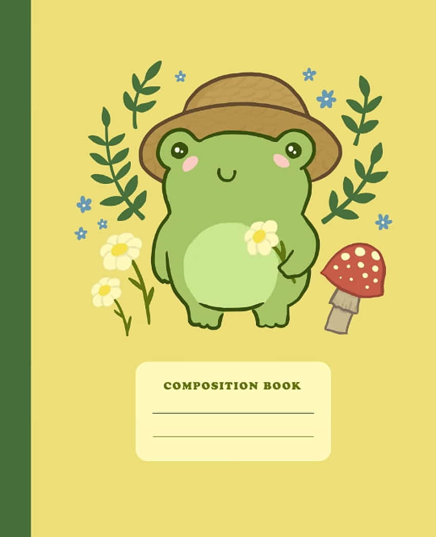 cute frog, brown hat, daisy, SD Phone Wallpaper