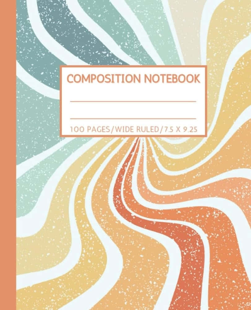 retro wave, composition notebook, teal, SD Phone Wallpaper