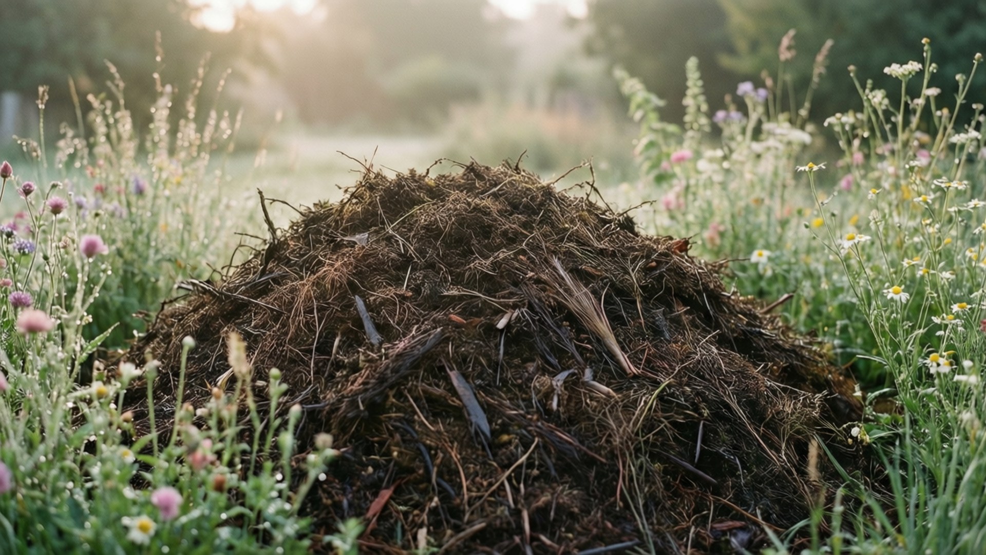 Wildflower Compost, compost heap, wildflowers, Full HD Desktop Wallpaper