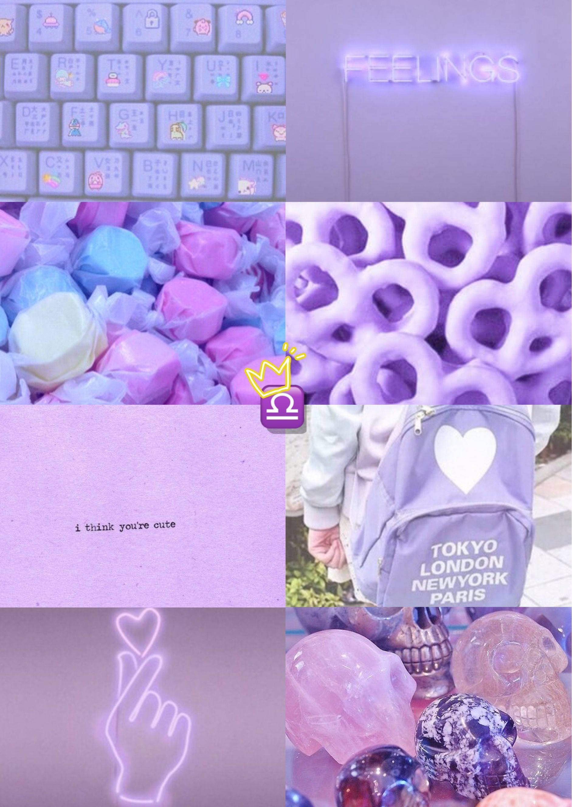 lavander keyboard, pastel purple, glowing neon signs, 2K Phone Wallpaper