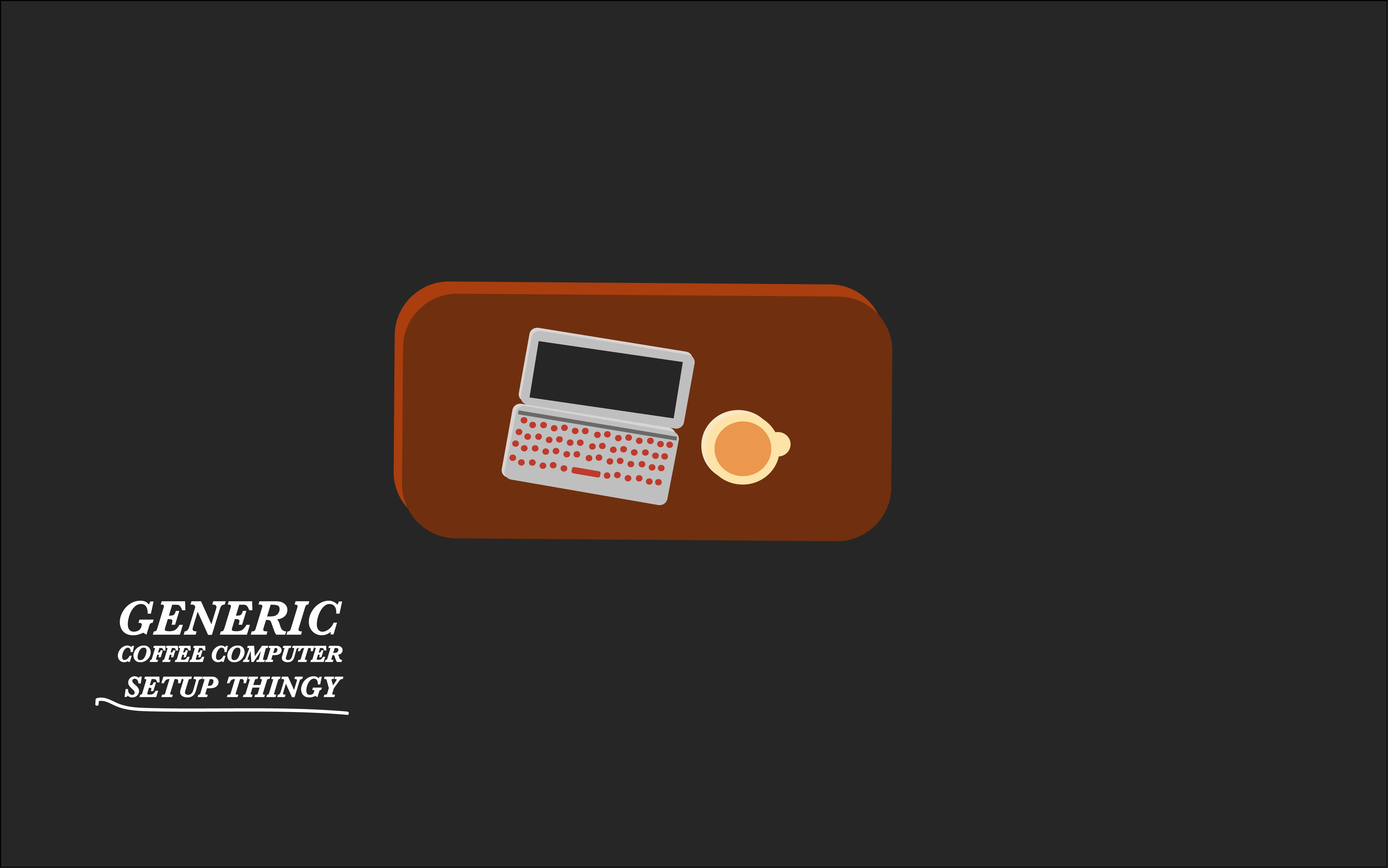laptop, coffee cup, wooden tray, 5K Desktop Wallpaper