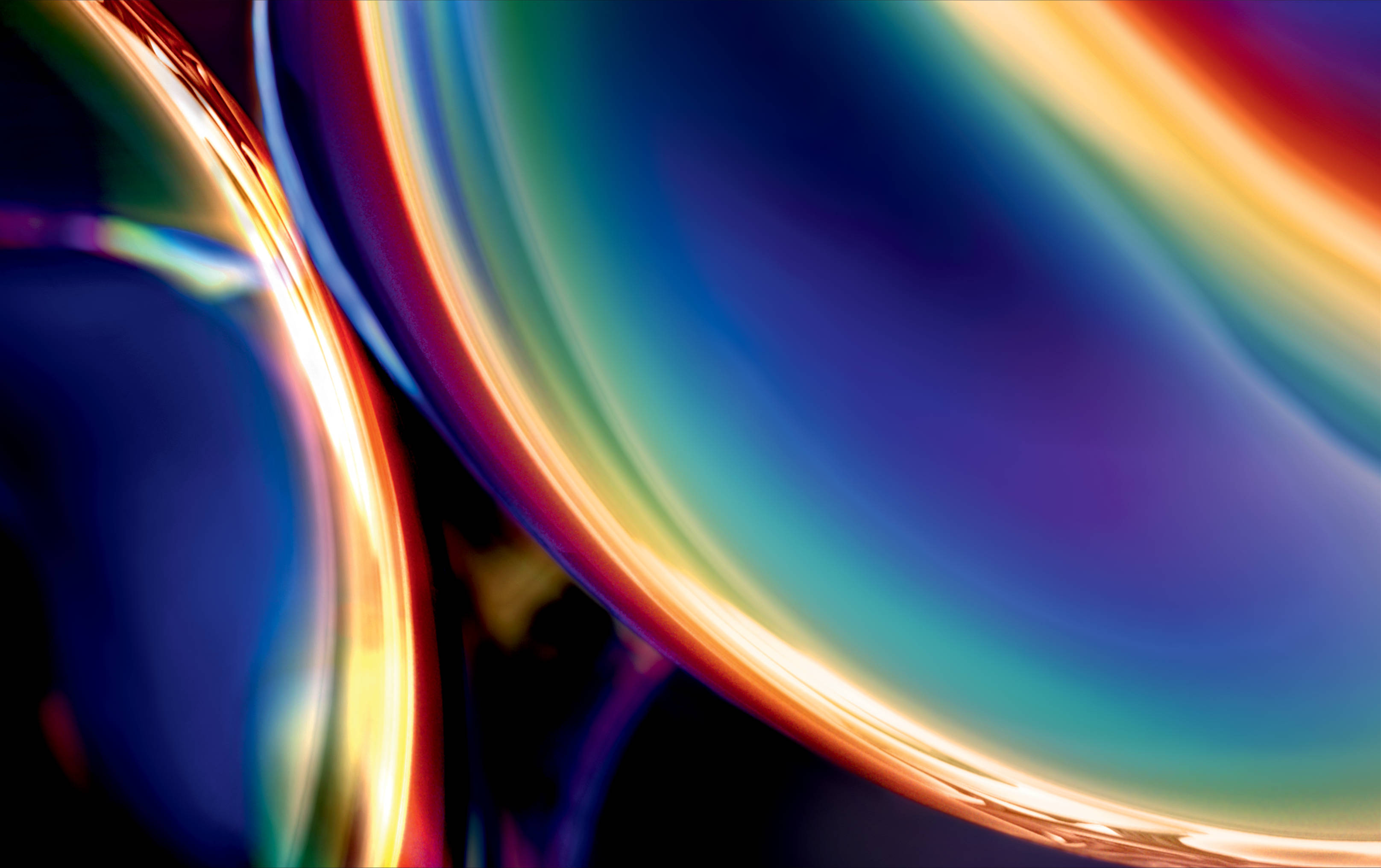 bubbles, close up, rainbow light trails, 2K Desktop Wallpaper