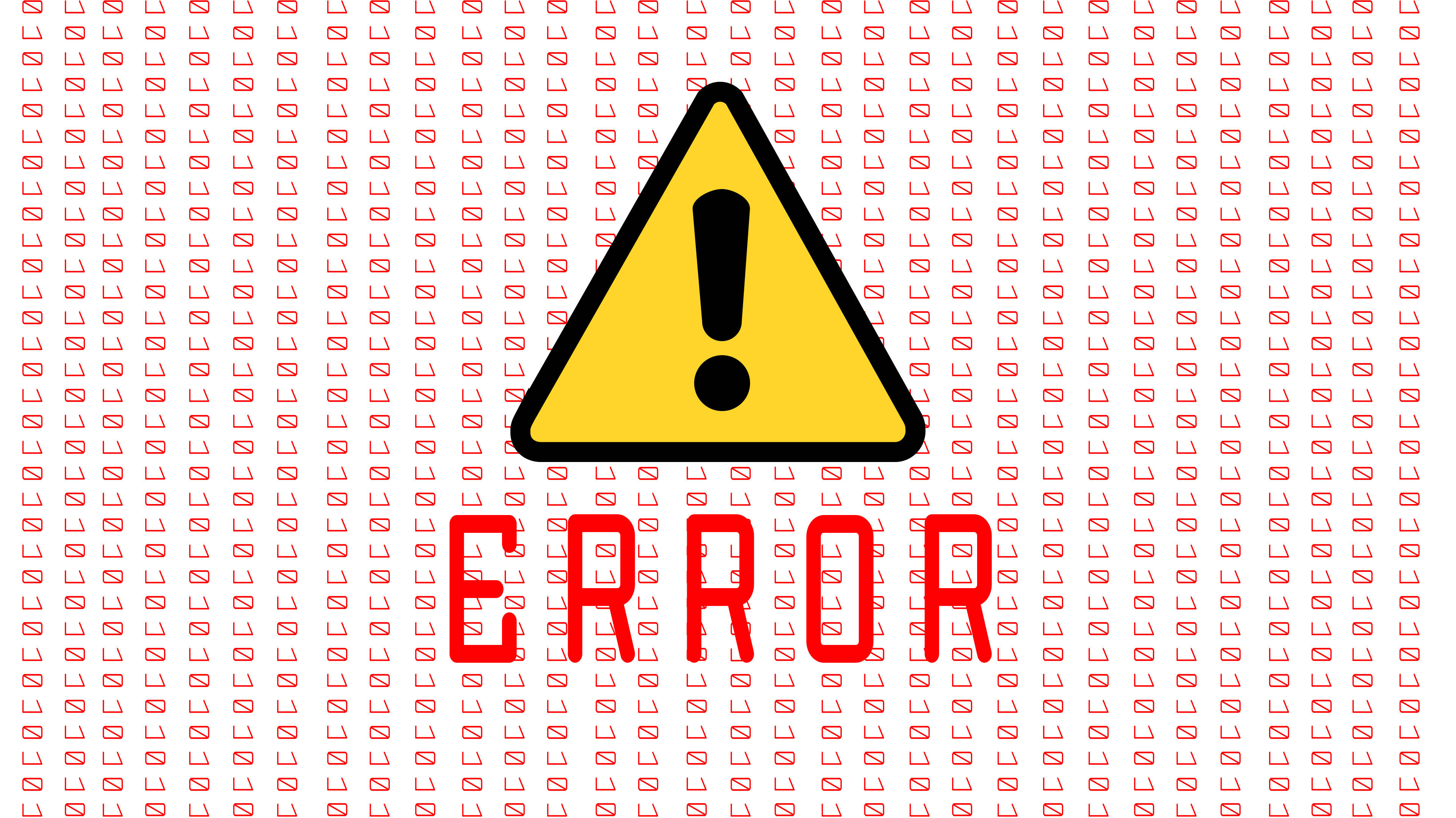 yellow warning triangle, black exclamation mark, red ERROR text, 4K Desktop Wallpaper