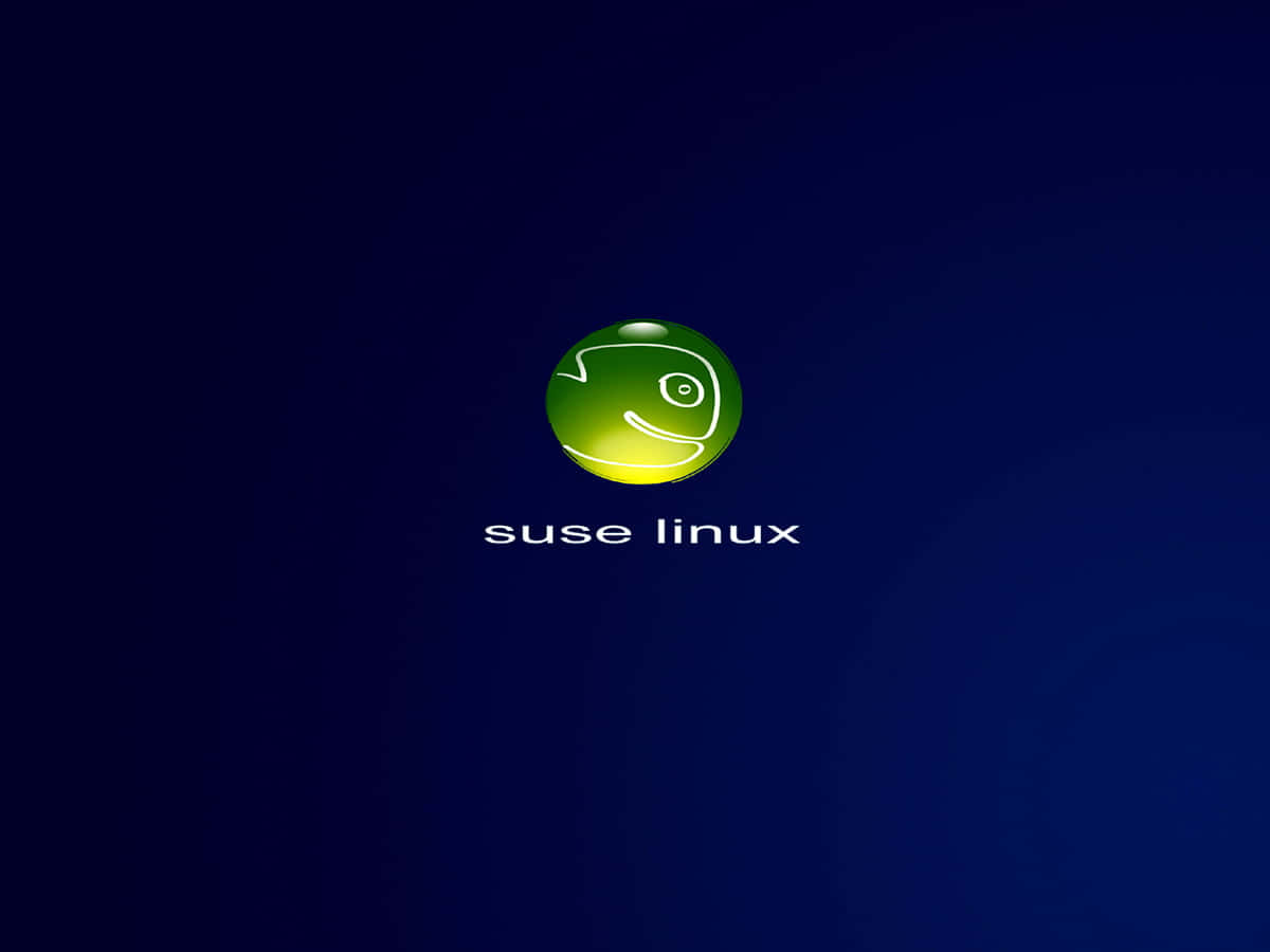 suse linux, glowing green fish logo, dark blue gradient background, SD Desktop Wallpaper
