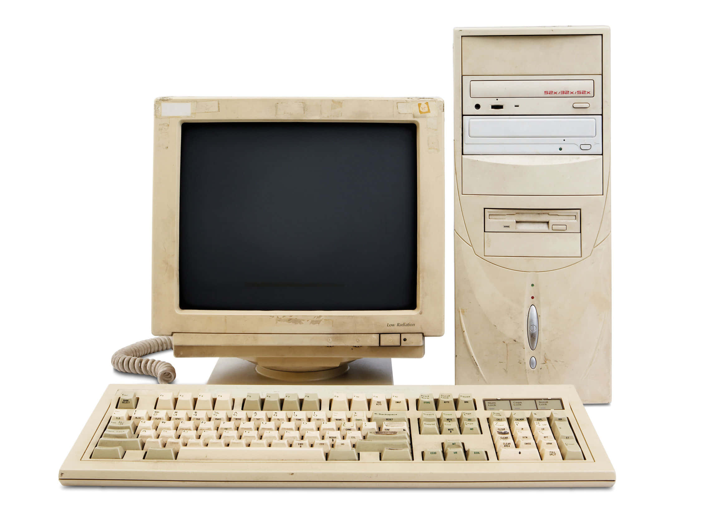 beige desktop computer, CRT monitor, tower keyboard, Full HD Desktop Wallpaper