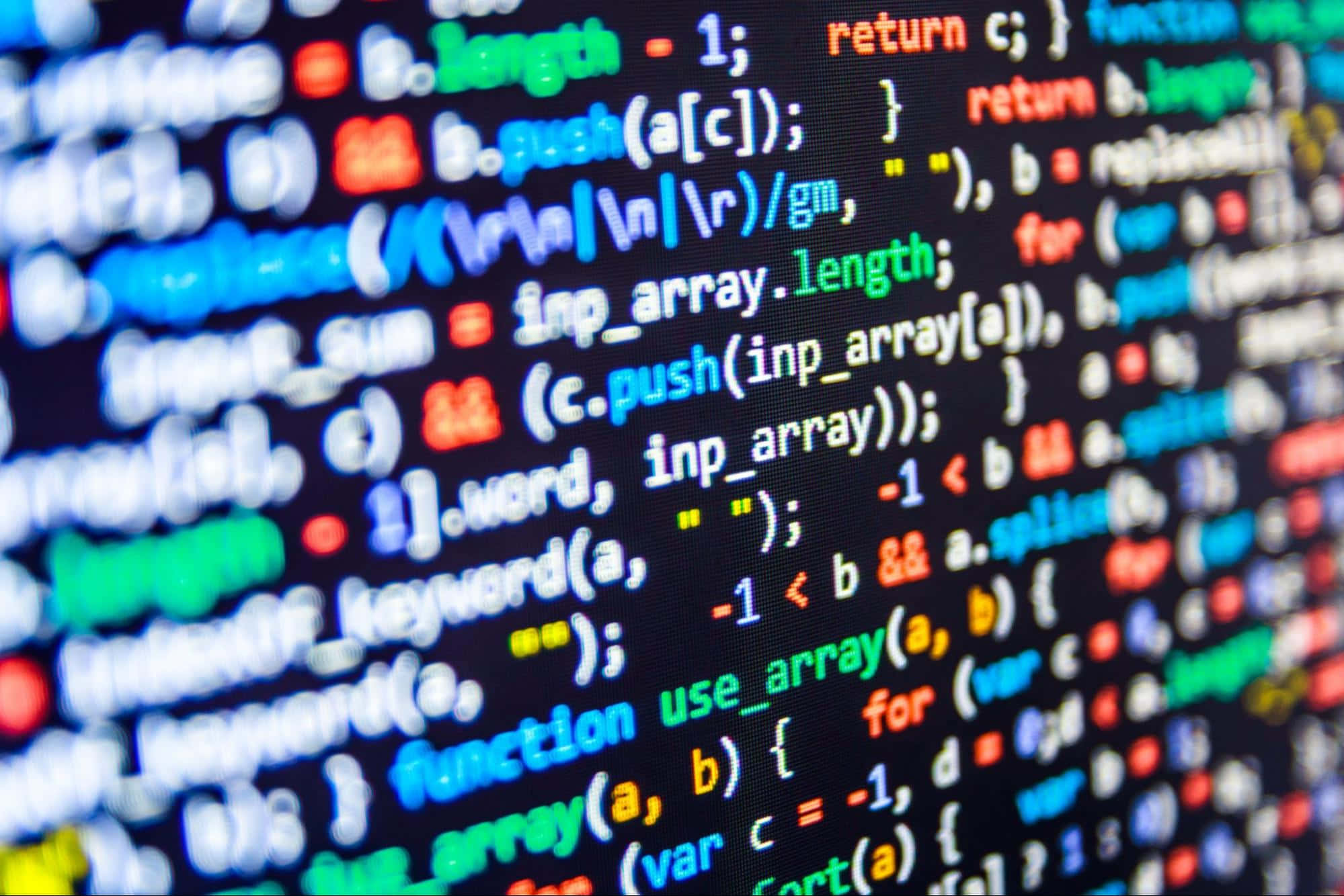 intellectual coding, colorful computer code, dark screen, Full HD Desktop Wallpaper