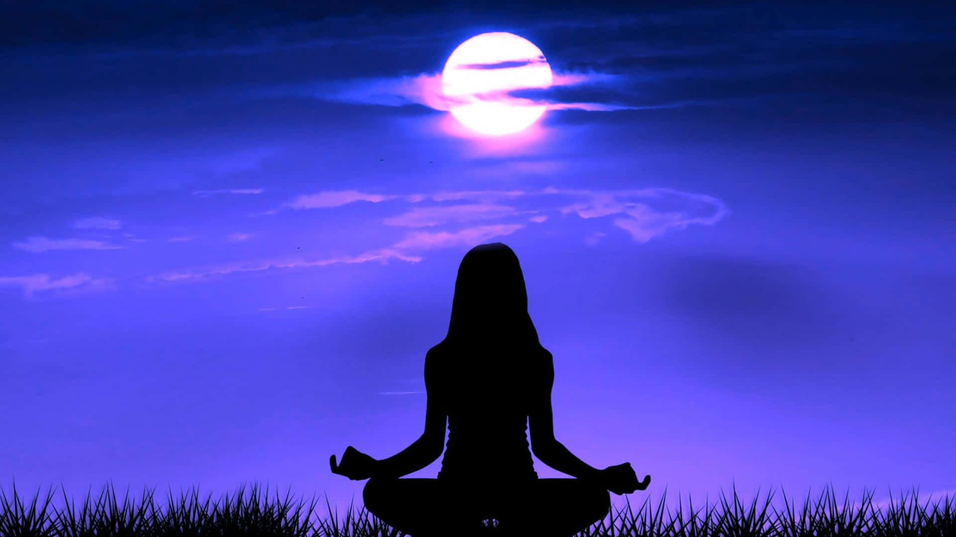 Concentration, 1920 x 1080, glowing purple moon, Full HD Desktop Wallpaper