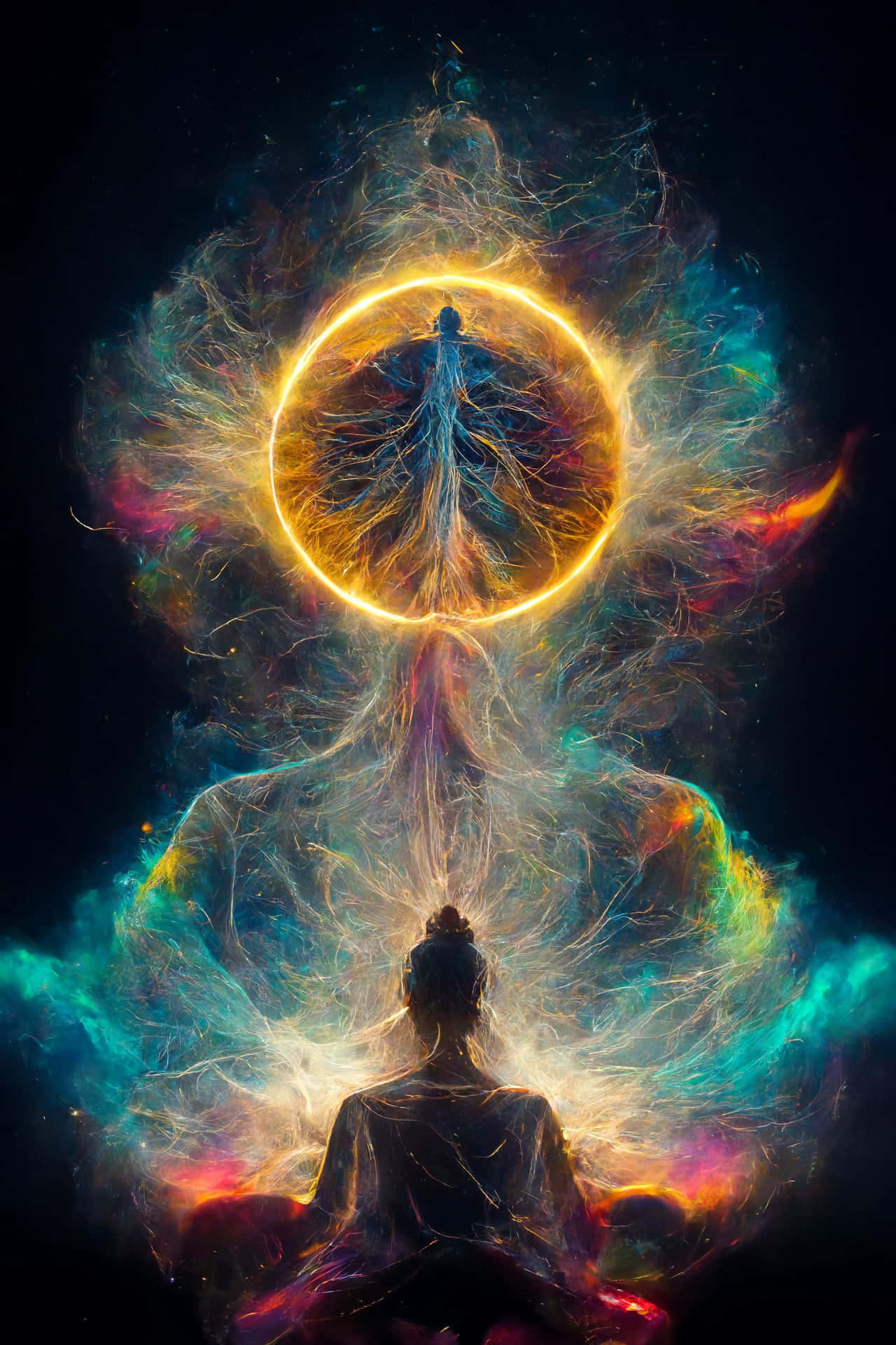 Concentration, golden ring, cosmic energy, Full HD Phone Wallpaper