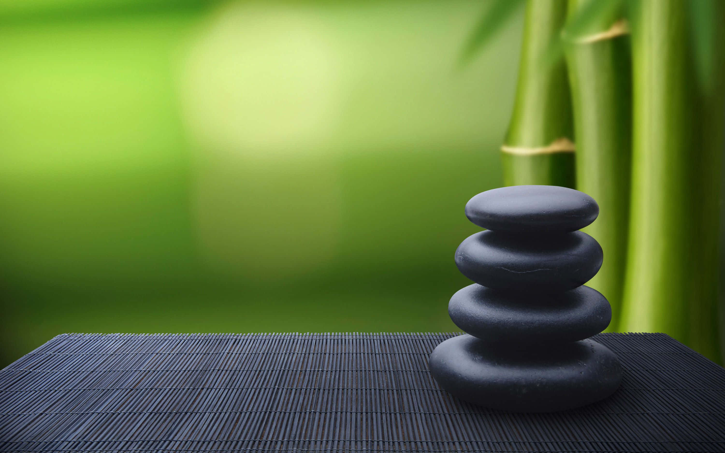 Concentration 3000 x 1875, black zen stones, dark woven mat, 2K Desktop Wallpaper