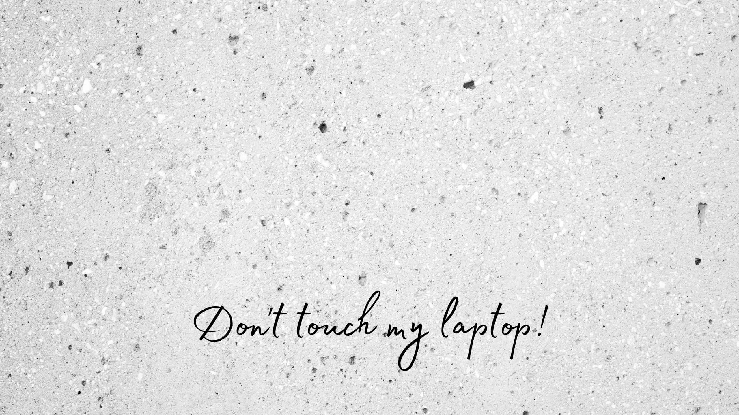 Light Concrete Wall, Don't Touch My Laptop, minimalist gray speckled surface, 2K Desktop Wallpaper
