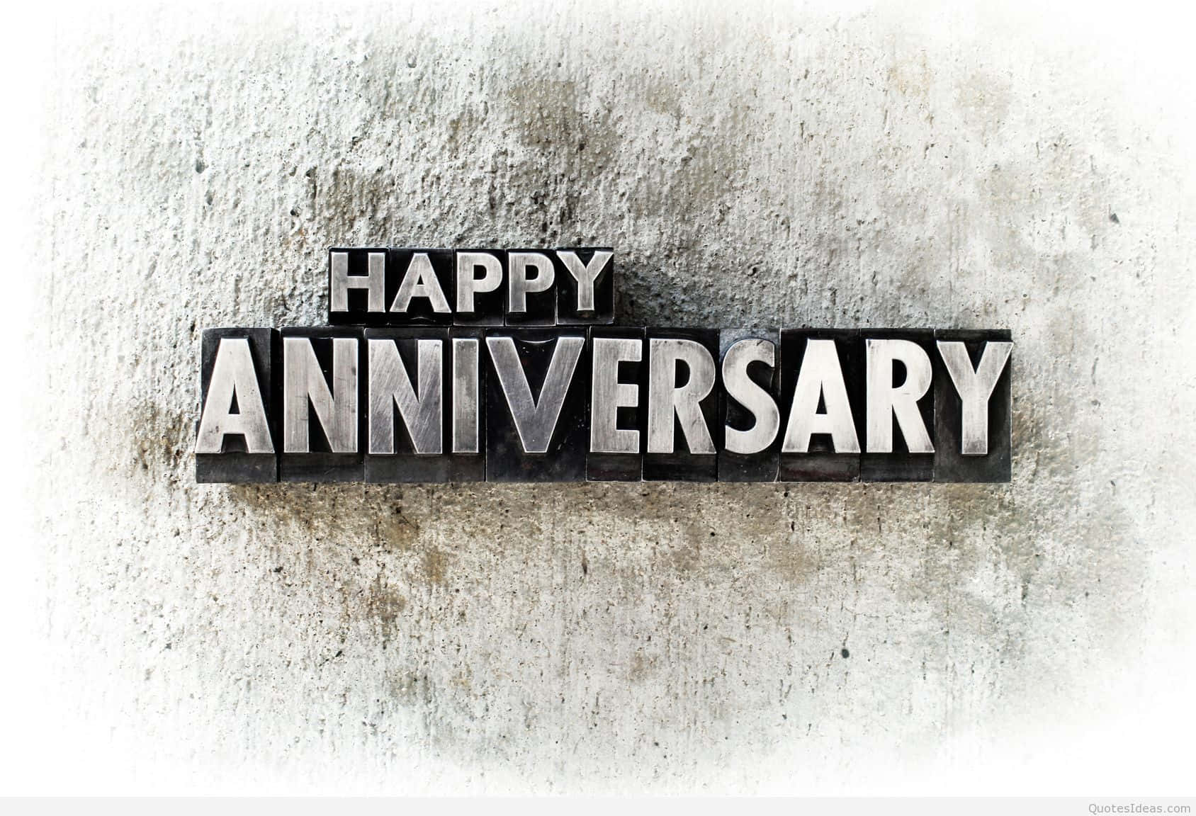 HAPPY ANNIVERSARY, metal letterpress blocks, weathered concrete wall, HD Desktop Wallpaper
