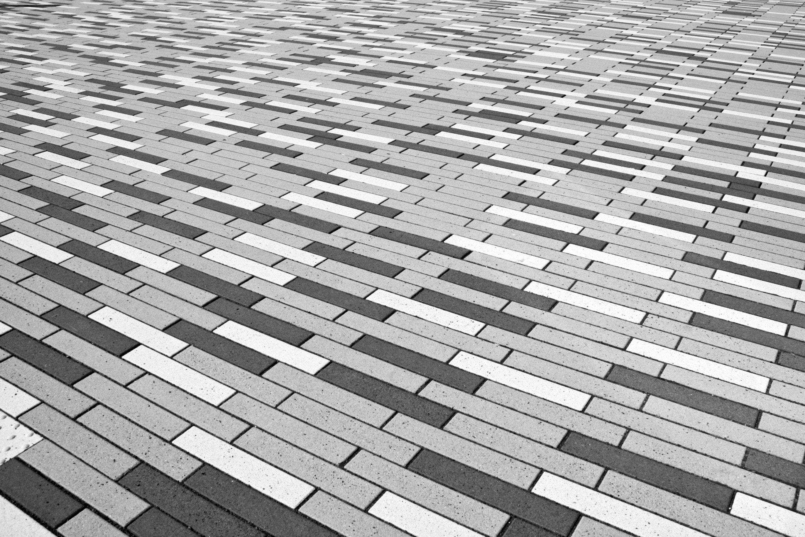 concrete texture, gray pavements, interlocking rectangular pavers, 2K Desktop Wallpaper