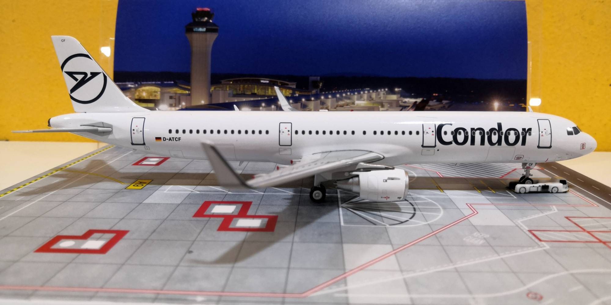 Condor Airlines, toy airplane figure, runway diorama, Full HD Desktop Wallpaper