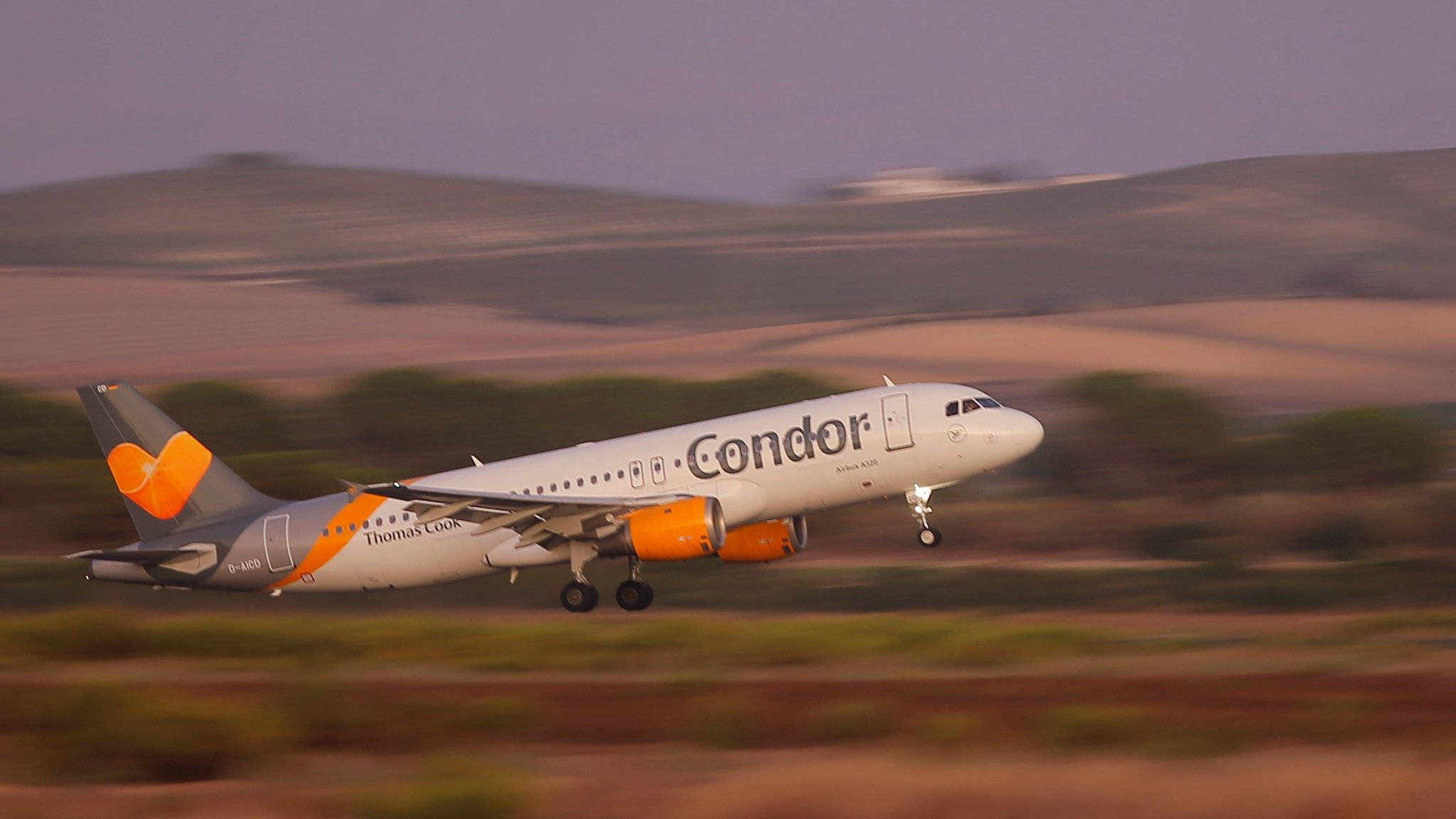Condor Airlines, orange engines, tail, Full HD Desktop Wallpaper