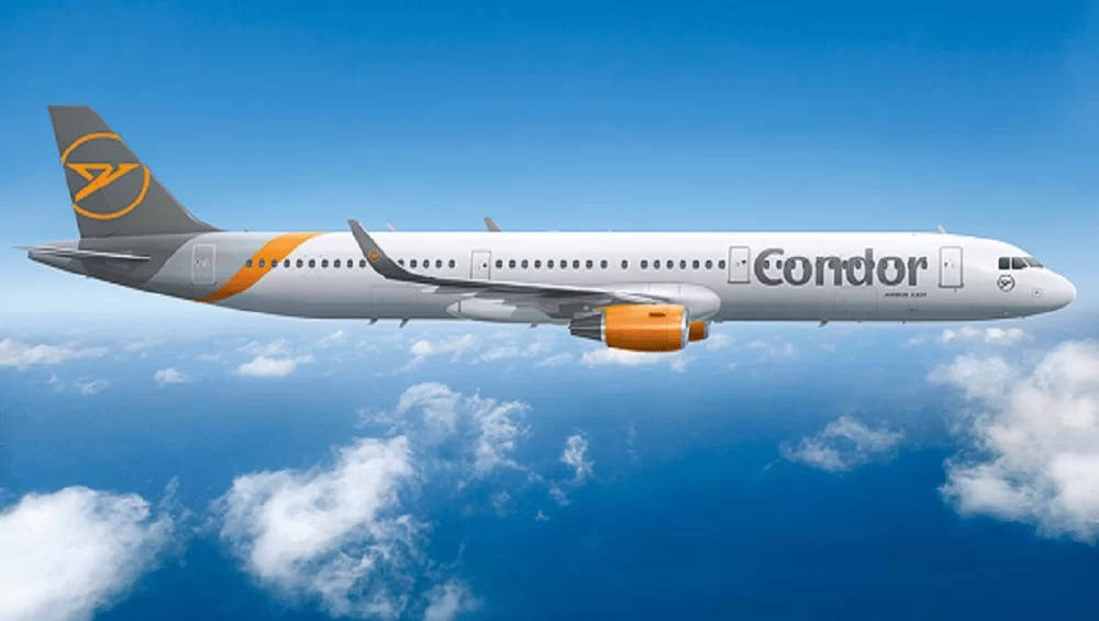 Condor Airlines, airplane, cloudy blue sky, SD Desktop Wallpaper