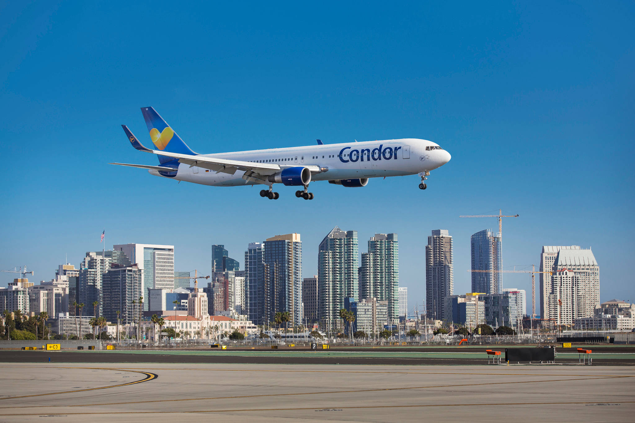 Condor Airlines, airplane, clear blue sky, Full HD Desktop Wallpaper