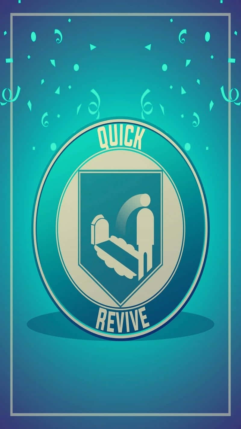Quick Revive, teal gradient, circular emblem, HD Phone Wallpaper