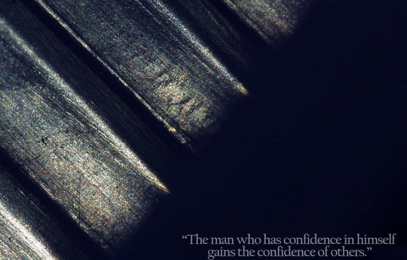 Confidence, textured metallic ridges, dark background, HD Desktop Wallpaper